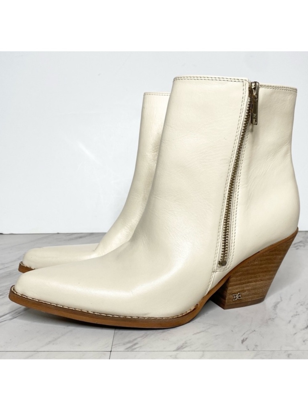 Sam Edelman Jane Ivory Leather Bootie 9 1/2 M